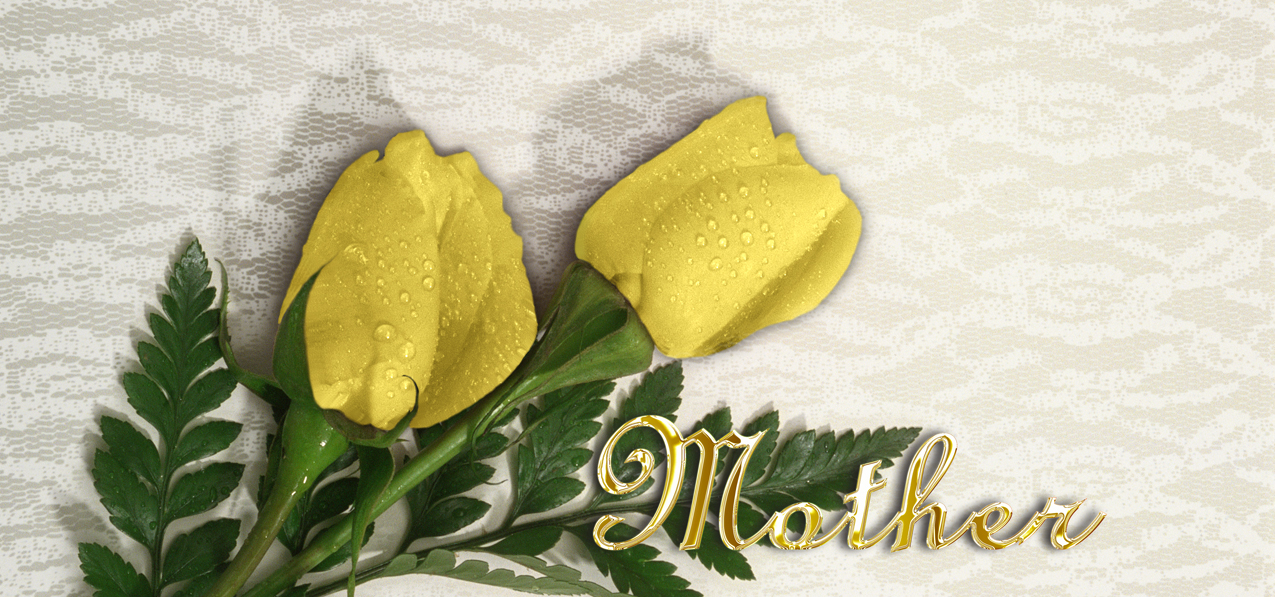P 059 M GD 2 Roses Yellow Mother Gold Text